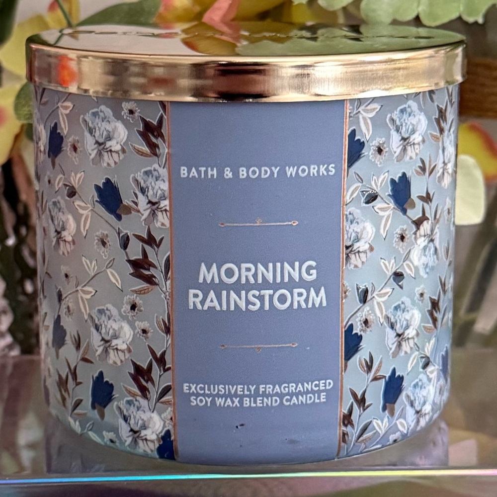 🆕🌧️ BATH & BODY WORKS “MORNING RAINSTORM” 3-WICK CANDLE. BRAND NEW. SOY WAX.